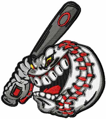 Angry ball machine embroidery design